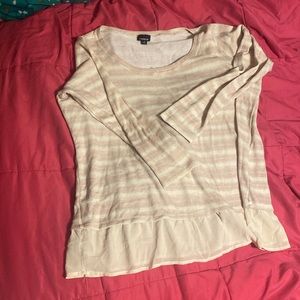 Torrid White and Pink Light Weight Sweater Shirt